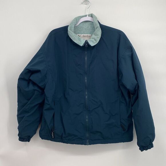 Vintage Columbia 3 in 1 Winter Jacket fleece Coat Black Teal Women's Large - Picture 10 of 12